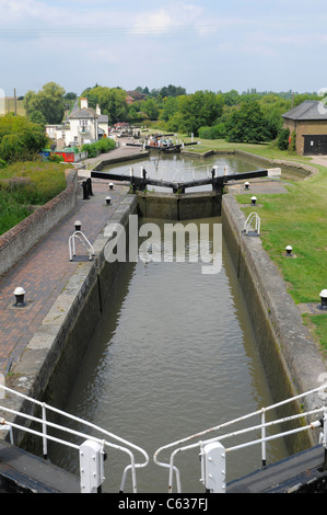 Die drei Schleusen am Grand Union Canal, in der Nähe von Soulbury und Stoke Hammond - zwischen Milton Keynes und Leighton Buzzard Stockfoto