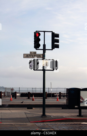 Ampel auf Jefferson - San Francisco Stockfoto