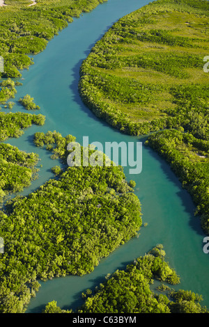 Myrmidon Creek und Mangroven, Ostarm, Darwin Harbour, Darwin, Northern Territory, Australien - Antenne Stockfoto