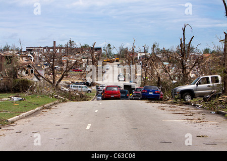 Verwüstung in Joplin, Missouri, 25. Mai 2011. Am 22. Mai 2011 war Joplin, Missouri durch eine EF-5 Tornado verwüstet. Stockfoto