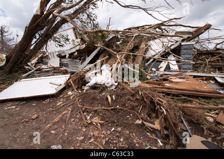 Ein Haus durch eine EF-5 Tornado in Joplin, Missouri, 25. Mai 2011 zerstört. Stockfoto