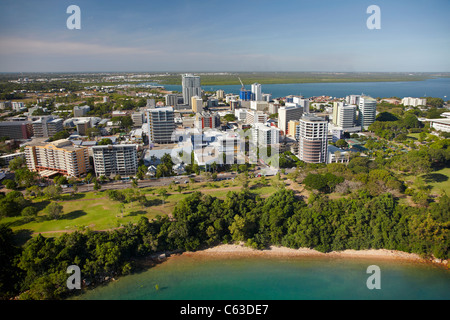 Darwin CBD, Esplanade und Bicentennial Park, Darwin, Northern Territory, Australien - Antenne Stockfoto