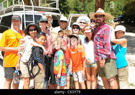 Gruppenfoto der Familien nach einwöchigen Fluss rafting-Tour auf dem Main Salmon River in Idaho mit O.A.R.S. Stockfoto