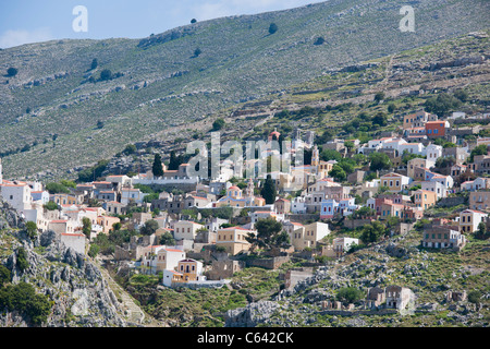 Kayakoy, Deserted Village, ehemals griechischen Dorf, Bevölkerung repatriiert nach dem ersten Weltkrieg, Fethiye in der Nähe von Ölüdeniz, Türkei Stockfoto