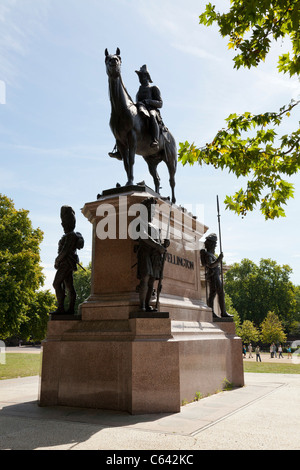 Statue des Herzogs von Wellington am Hyde Park Corner Stockfoto