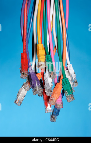 Farbige Computer-Netzwerk-Kabel Stockfoto