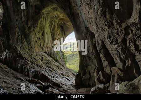 Thor Höhle in Milldale Tal, Peak District National Park, England, Großbritannien Stockfoto