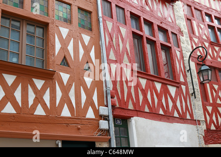 Fachwerkhaus Gebäude, Orleans, Indre-et-Loire, Frankreich. Stockfoto