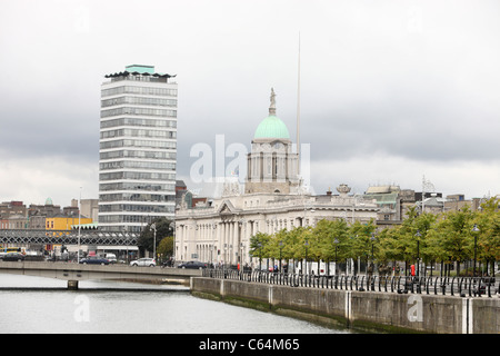 Custom House auf den Kais in Dublin Irland Stockfoto