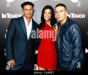 Paul 'DJ Pauly D' Delvecchio, Michelle Lee, Vinny Guadagnino im Ankunftsbereich für IN TOUCH WEEKLY Symbole & Idole Jahresfeier, Stockfoto