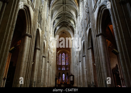 Kathedrale Saint-Gatien, Langhaus und Chor, Stadt: Tours (Indre et Loire, Frankreich). Stockfoto