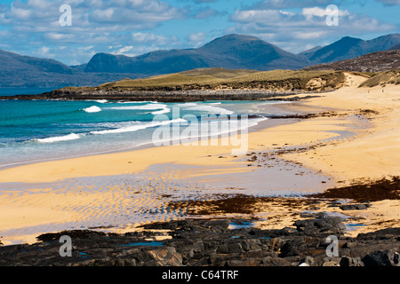 Landschaft, Traigh Mhor Beach, South Harris, Western Isles, Schottland Stockfoto