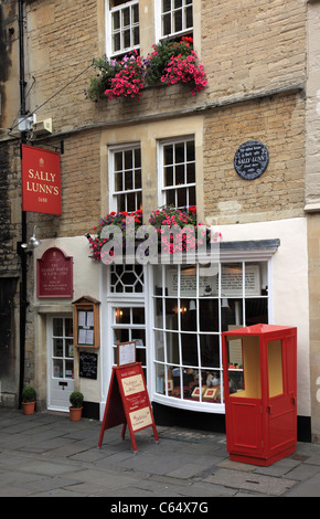 Sally Lunns Historic Eating House & Museum - Tea Rooms. Das älteste Haus in Bath, North Parade Passage, Bath, Somerset, England, Großbritannien Stockfoto