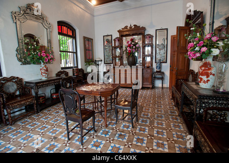 Innenraum der Peranakan Mansion, George Town, Penang Malaysia Stockfoto