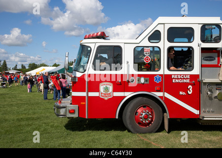 Saskatoon Feuer Schutzdienste Motor Rettungsfahrzeug Saskatchewan Kanada Stockfoto