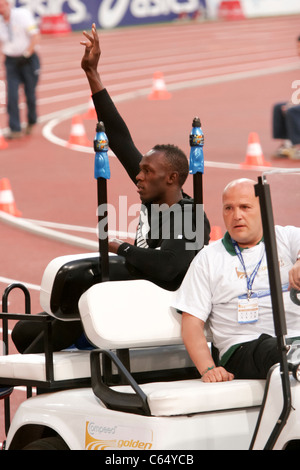 100m-Weltrekordler Usain Bolt Athlet Sprinter 100m Stockfoto