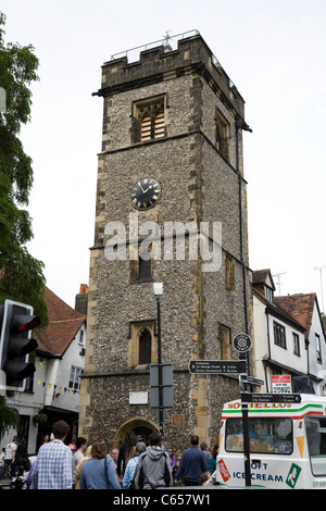 Der mittelalterliche Glockenturm / mittelalterliche Belfried, St / Saint Albans. Hertfordshire. VEREINIGTES KÖNIGREICH. – Zwischen 1403 und 1412 erbaut. Stockfoto