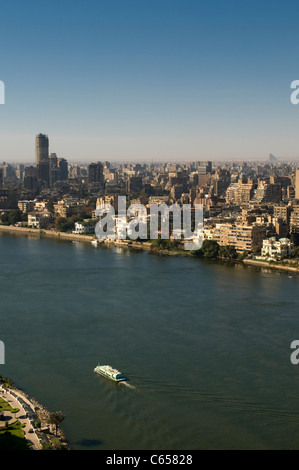 Nil und die Stadt von Kairo Ägypten Stockfoto