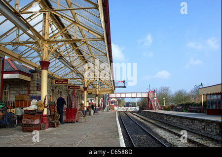 Plattform an Ramsbottom Station auf die East Lancs Railway Stockfoto