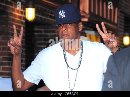 Jay-Z bei Talk show Auftritt für The Late Show with David Letterman - Mo, Ed Sullivan Theater, New York, NY 21. Juni 2010. Foto von: Gregorio T. Binuya/Everett Collection Stockfoto