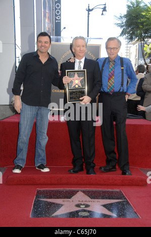 Seth MacFarlane, Bill Maher, Larry King bei der Induktion Zeremonie für Stern auf dem Hollywood gehen von Fame Zeremonie für Bill Maher, Vine Street, Los Angeles, CA 14. September 2010. Foto von: Michael Germana/Everett Collection Stockfoto