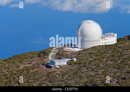 Sternwarte auf dem Roque de Los Muchachos, Parque Nacional de La Caldera de Taburiente, Insel La Palma, Kanarische Inseln, Spanien, Europa Stockfoto