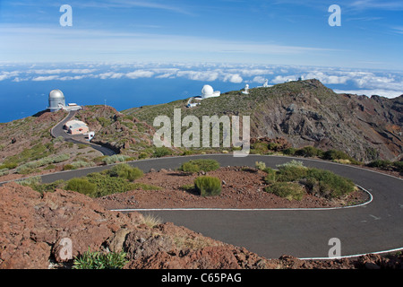 Sternwarte auf dem Roque de Los Muchachos, Parque Nacional de La Caldera de Taburiente, Insel La Palma, Kanarische Inseln, Spanien, Europa Stockfoto