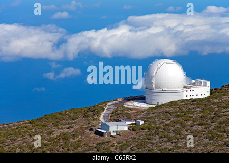 Sternwarte auf dem Roque de Los Muchachos, Parque Nacional de La Caldera de Taburiente, Insel La Palma, Kanarische Inseln, Spanien, Europa Stockfoto