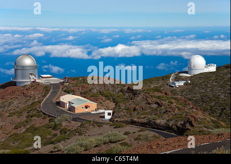 Sternwarte auf dem Roque de Los Muchachos, Parque Nacional de La Caldera de Taburiente, Insel La Palma, Kanarische Inseln, Spanien, Europa Stockfoto