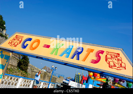 Go Karts auf Llandudno Pier Stockfoto