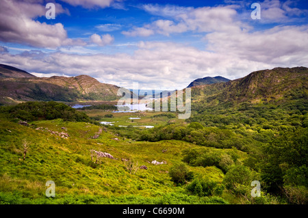 Die berühmten Ladies View im Killarney National Park, County Kerry, Irland Stockfoto