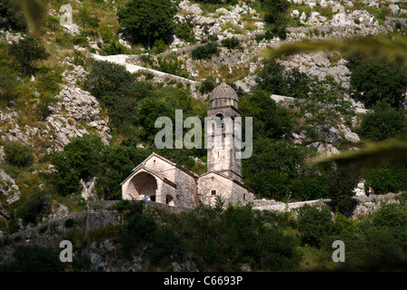 Kirche Gospa od Zdravljy über Kotor, Montenegro Stockfoto