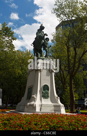 Statue zum Gedenken an die Canadian Mounted Rifles kämpften in der südafrikanischen Krieg, Centre Ville, Montreal, Quebec, Kanada Stockfoto