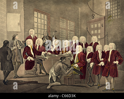 Bambridge vor Gericht wegen Mordes durch einen Ausschuss des House Of Commons, ca. 1730 Stockfoto