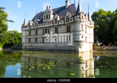 Schloss d'Azay-le-Rideau im französischen Loiretal Stockfoto