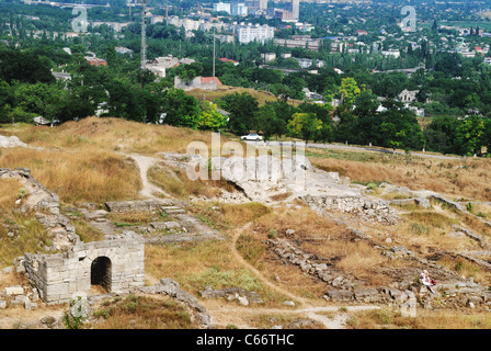 Die Ruinen der antiken Siedlung Pantikapaion. 6. Jahrhundert vor Christus. Kertsch, Krim, Ukraine Stockfoto