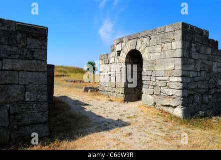 Die Ruinen der antiken Siedlung Pantikapaion. 6. Jahrhundert vor Christus. Kertsch, Krim, Ukraine Stockfoto