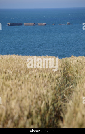 Umgebung mit Blick auf den berühmt-berüchtigten Omaha Beach, Normandie Stockfoto
