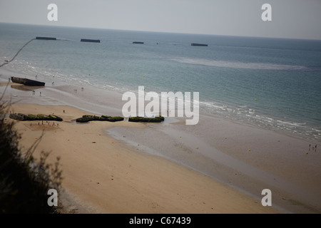 Umgebung mit Blick auf den berühmt-berüchtigten Omaha Beach, Normandie Stockfoto