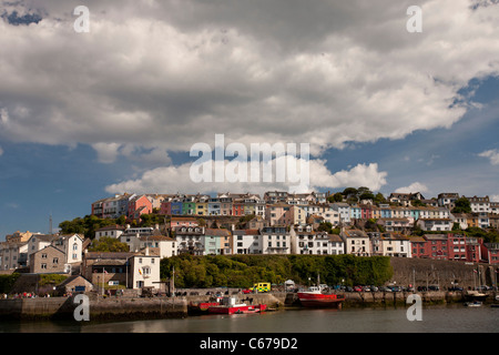 Bunte Häuser in Brixham, South Devon Stockfoto