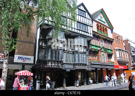 Altbauten, High Street, Exeter, Devon, England, Vereinigtes Königreich Stockfoto