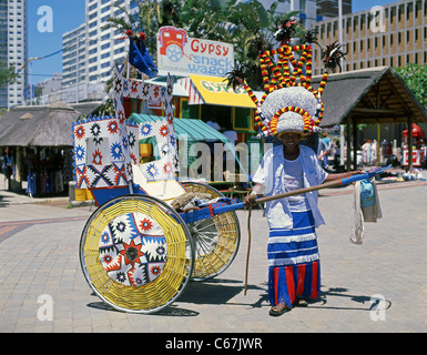 Zulu-Rikscha-Puller, Durban, Provinz KwaZulu-Natal, Südafrika Stockfoto