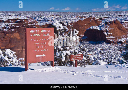 White House Ruinen: Canyon de Chelly National Monument wird als Teil des National Park Service verwaltet. Arizona. Stockfoto