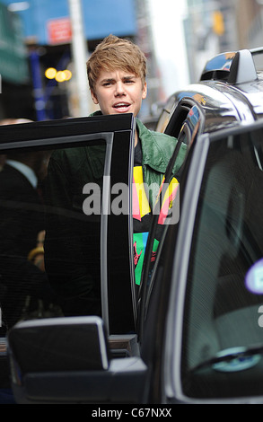 Justin Bieber bei Talkshow-auftritt für das späte erscheinen mit David Letterman - Mi, Ed Sullivan Theater, New York, NY 22. Juni 2011. Foto von: Kristin Callahan/Everett Collection Stockfoto