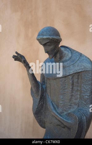 Detail des "St. Franziskus" (1915) Bronze von Alfeo Faggi, an der New Mexico Museum of Art in Santa Fe, New Mexico. Stockfoto