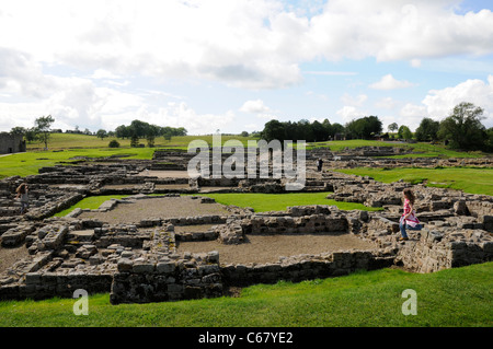 Das Praetorium (Kommandierender Offizier Residenz), Vindolanda Roman Fort, in der Nähe der Hadrianswall, UK Stockfoto