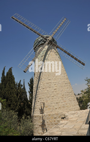 Yemin Moshe, Montefiore Wohlfahrt, Mühle Wind Stockfoto