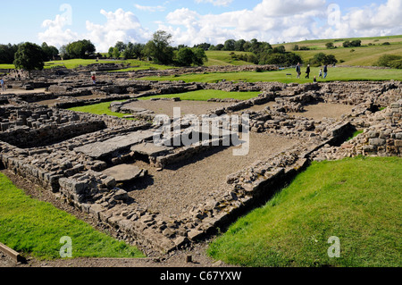 Angenommen, dass die Küche das Praetorium (Kommandierender Offizier Residenz), Vindolanda Roman Fort, in der Nähe der Hadrianswall, UK Stockfoto