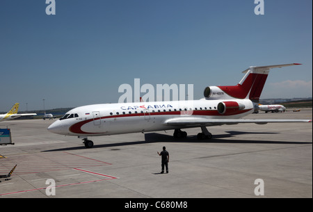 Russisches Flugzeug in den Sabiha Gökcen International Airport in Istanbul, Türkei Stockfoto