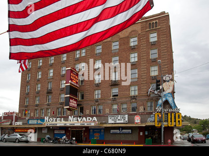 Ely, Nevada - historische Hotel Nevada. Bei der Eröffnung im Jahr 1929 war es das höchste Gebäude in Nevada. Stockfoto